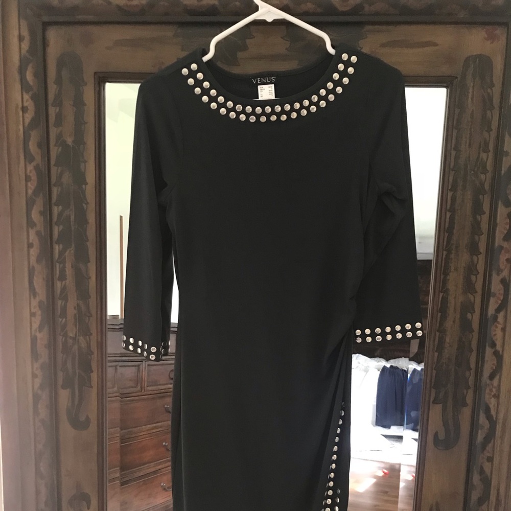Dark Grey Studded Dress